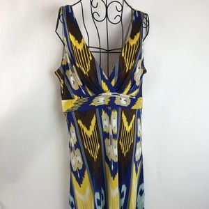 Tory Burch Medium Silk Stretch Dress brown blue